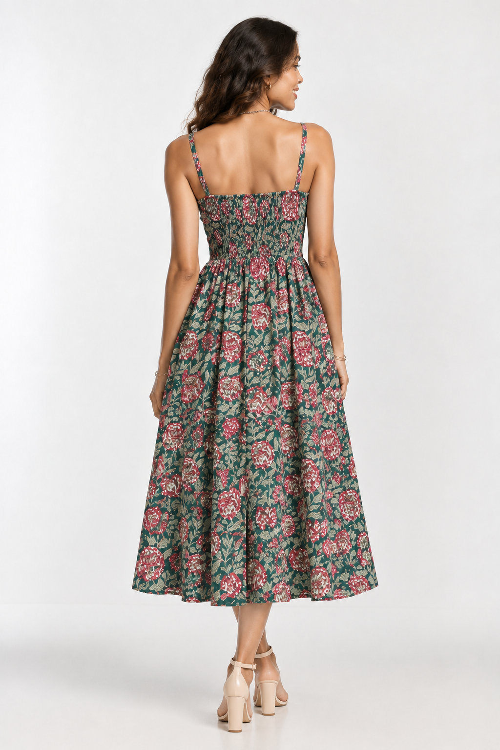 Pink Striped Floral Skirt Co-ord Set