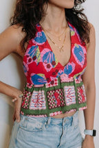 Strapless Sweetheart Crop Top and Checked Skirt Co-ord